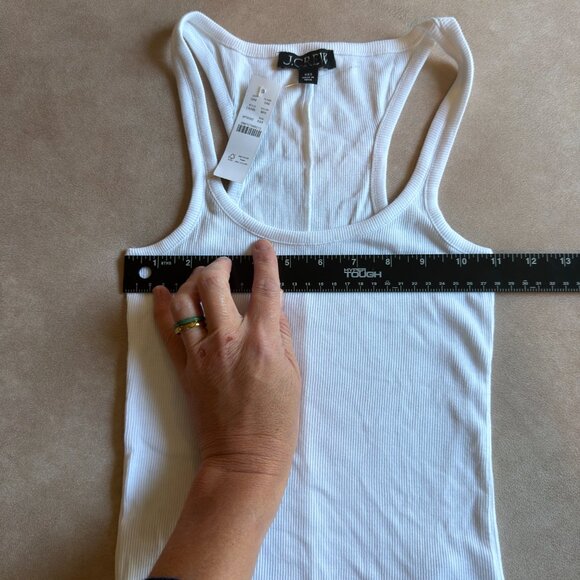 J. Crew Fine rib racerback tank top • size xxs • NWT • CA388 • white - Picture 3 of 9
